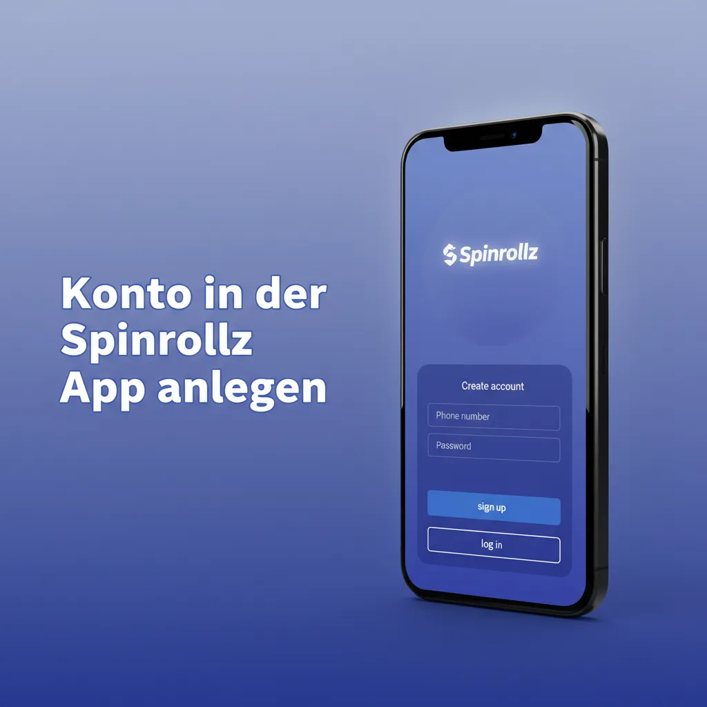 Spinrollz App: Registrierung – Daten eingeben, AGB/18+ bestätigen, E-Mail verifizieren, Ausweis bereithalten.
