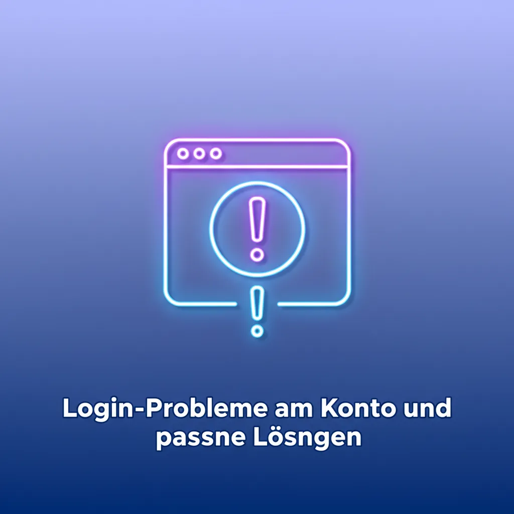 Infografik: Login‑Probleme und Lösungen – falsches Passwort, kein 2FA‑Code, nicht verifiziert, gesperrt, technische Fehler.