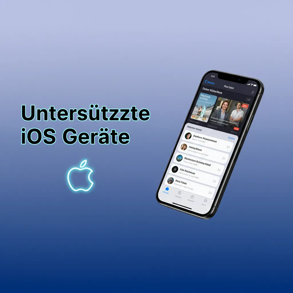 Unterstützte iOS-Geräte: iPhone 8–15, X/XR/XS, SE 2–3; iPad 7–10, Air 3–5, Pro 11″/12,9″, mini 5+; iPod touch 7.