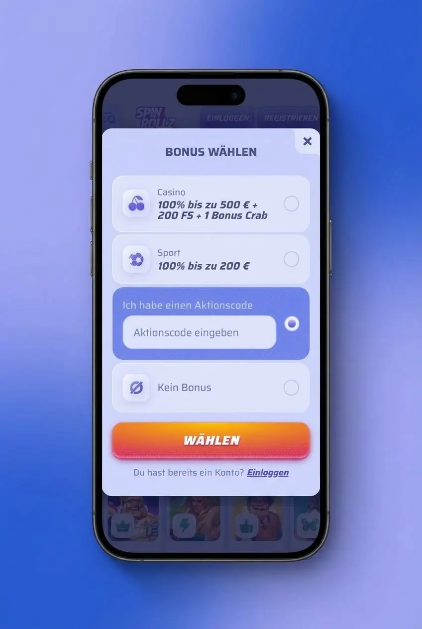 Bonus in Deutschland im mobilen Konto aktivieren