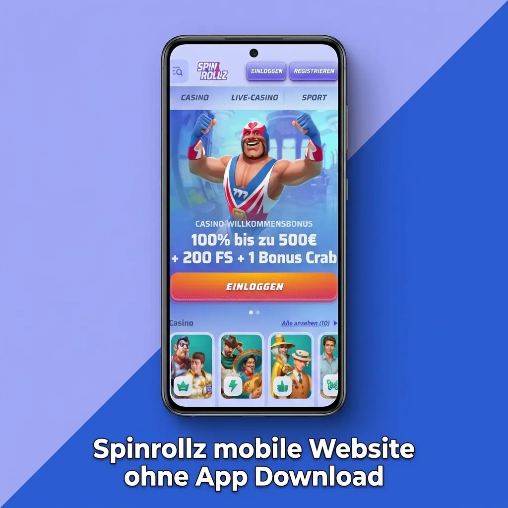 Spinrollz mobile Website auf Smartphone und Tablet